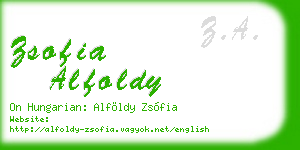 zsofia alfoldy business card