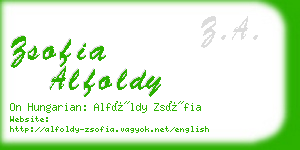 zsofia alfoldy business card